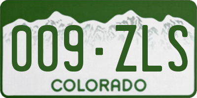 CO license plate 009ZLS