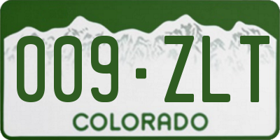 CO license plate 009ZLT