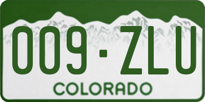 CO license plate 009ZLU