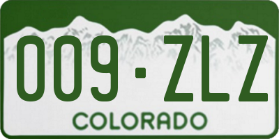 CO license plate 009ZLZ