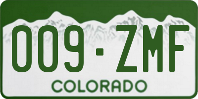CO license plate 009ZMF