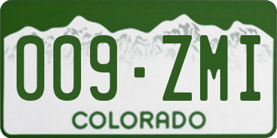 CO license plate 009ZMI