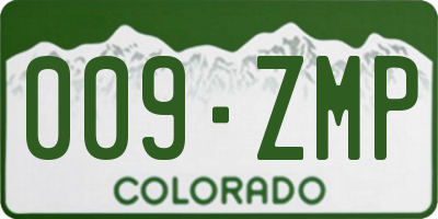 CO license plate 009ZMP