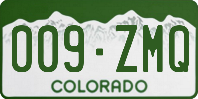 CO license plate 009ZMQ