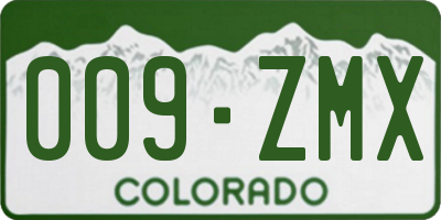 CO license plate 009ZMX