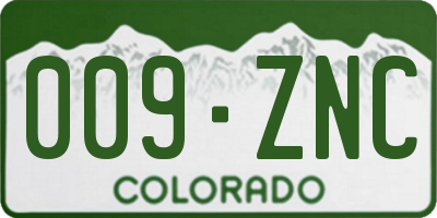 CO license plate 009ZNC