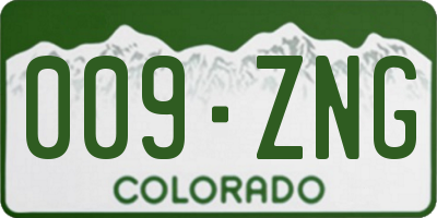 CO license plate 009ZNG