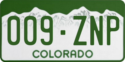 CO license plate 009ZNP