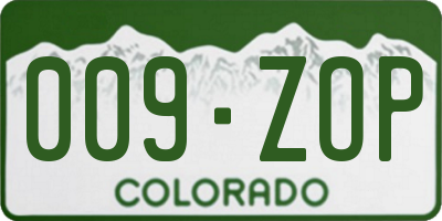 CO license plate 009ZOP