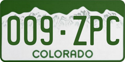 CO license plate 009ZPC