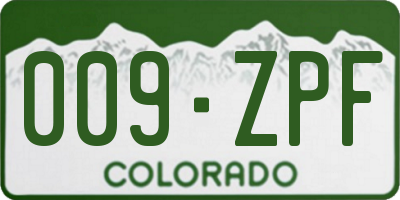 CO license plate 009ZPF