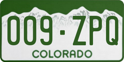 CO license plate 009ZPQ