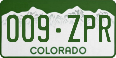 CO license plate 009ZPR