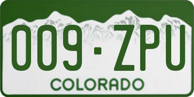 CO license plate 009ZPU