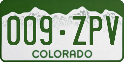 CO license plate 009ZPV
