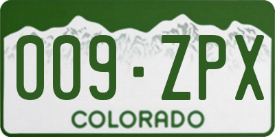 CO license plate 009ZPX