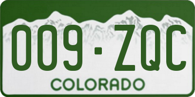CO license plate 009ZQC