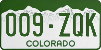 CO license plate 009ZQK