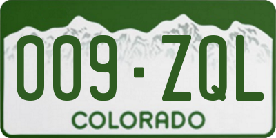 CO license plate 009ZQL