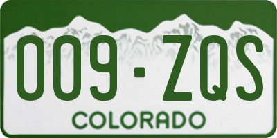 CO license plate 009ZQS