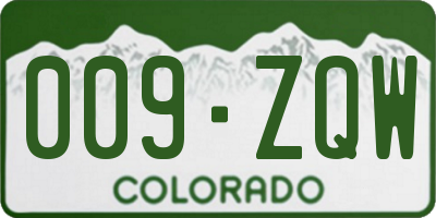 CO license plate 009ZQW