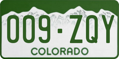 CO license plate 009ZQY