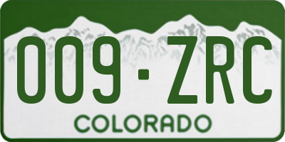 CO license plate 009ZRC