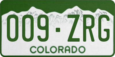 CO license plate 009ZRG