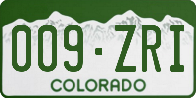 CO license plate 009ZRI