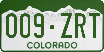 CO license plate 009ZRT