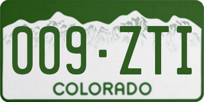 CO license plate 009ZTI