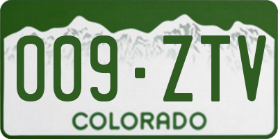 CO license plate 009ZTV