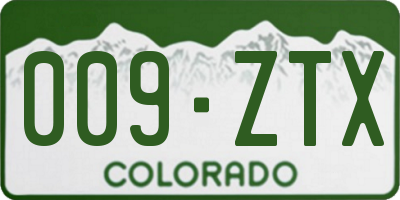 CO license plate 009ZTX