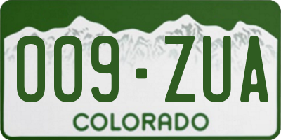CO license plate 009ZUA
