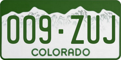 CO license plate 009ZUJ