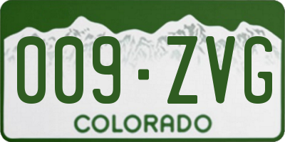 CO license plate 009ZVG