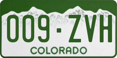 CO license plate 009ZVH