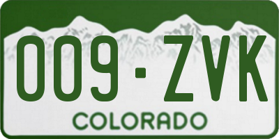 CO license plate 009ZVK