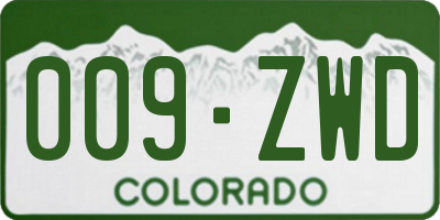CO license plate 009ZWD