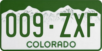 CO license plate 009ZXF