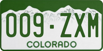 CO license plate 009ZXM
