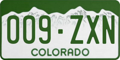 CO license plate 009ZXN
