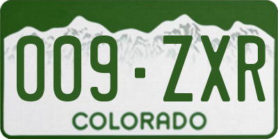 CO license plate 009ZXR