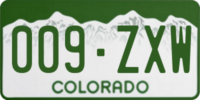CO license plate 009ZXW