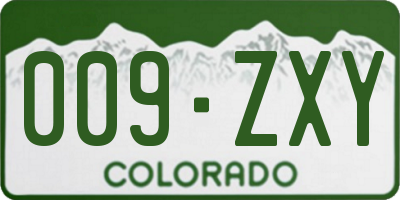 CO license plate 009ZXY