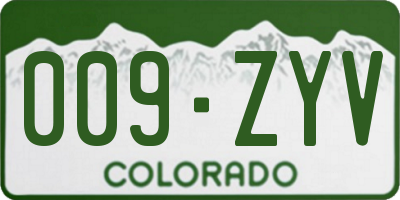 CO license plate 009ZYV