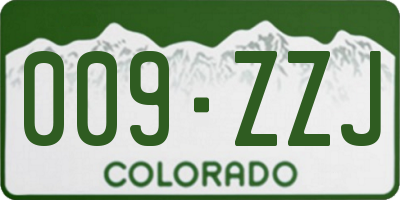CO license plate 009ZZJ