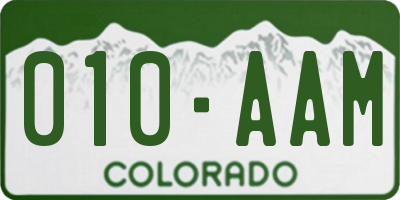 CO license plate 010AAM