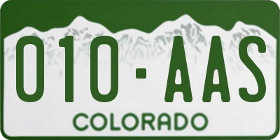 CO license plate 010AAS