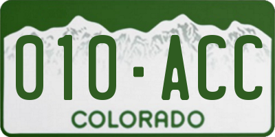 CO license plate 010ACC